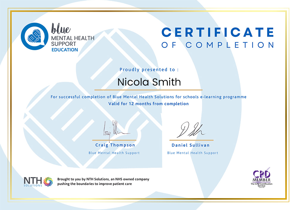 BMH certificate